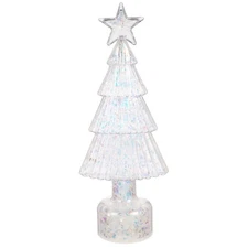 Christmas Tree Lamp Iridescent Tabletop Decoration Light Up Plastic Tree Night