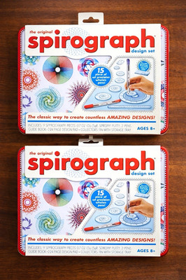 Spirograph Design Tin Set Lot of 2 Drawing Art Kit Gears Wheels Kids Craft Toy