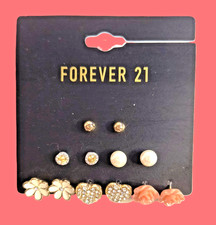New With Tags 6 Pairs FOREVER 21 Stud/Post Earrings Multicolor Multi Shapes