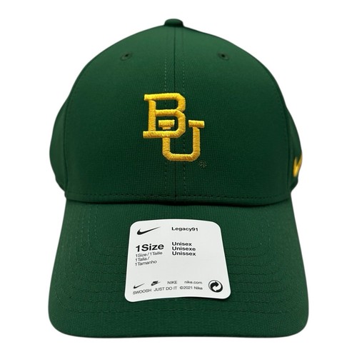 Nike Baylor Bears Hat Cap Green Dri-Fit Legacy 91 OSFM Adjustable Strapback OSFM - Picture 2 of 9