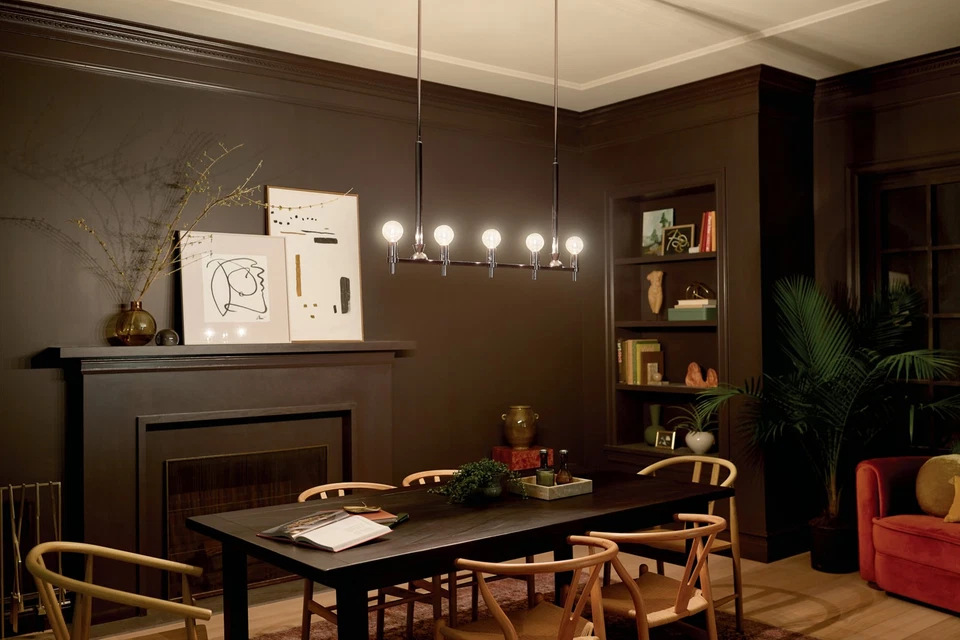 Kichler 52425 Torvee 5 Light 41"W Linear Chandelier - Red - Image 4 of 4