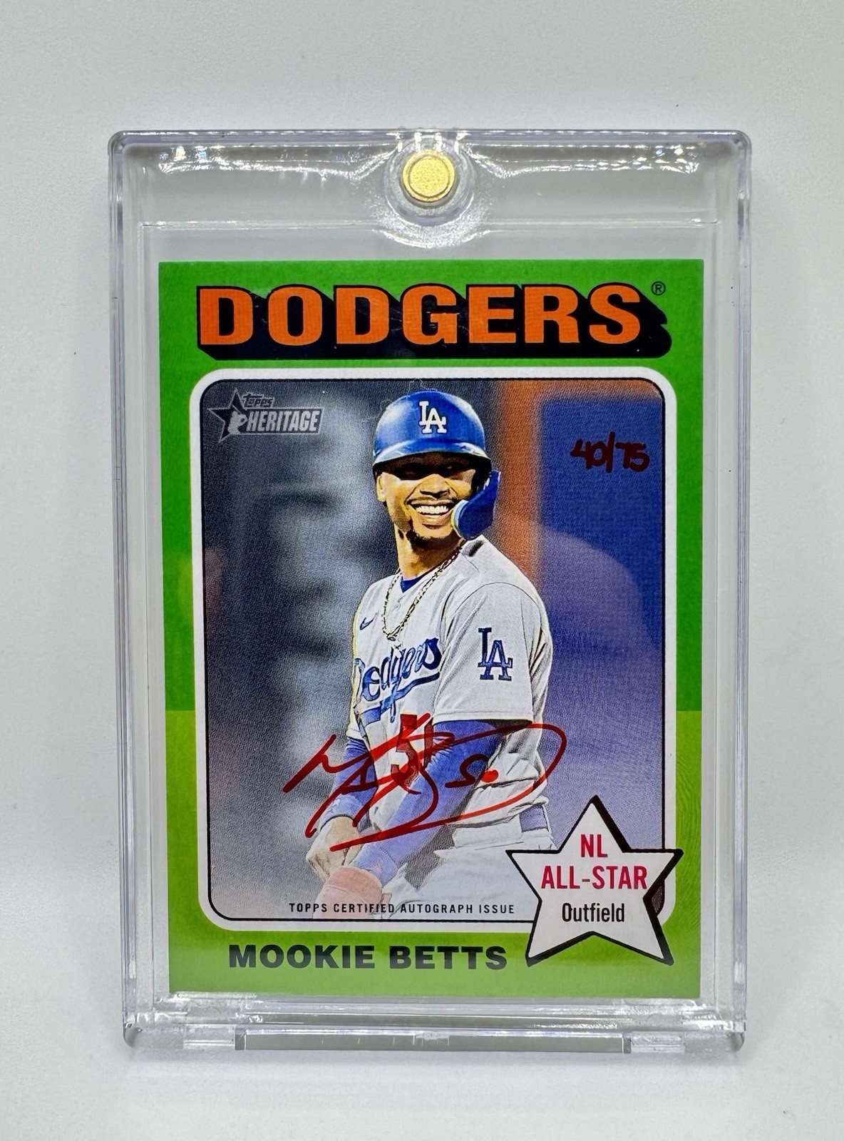 2024 Topps Heritage High Number MOOKIE BETTS Real One Red Ink Auto /75 #ROA-MB