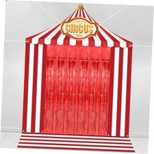 6 Pcs Holloween Circus Tent Decorations Set, Carnival Colorful White and Red