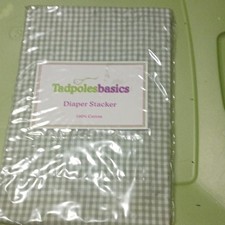 Tadpoles Basics Diaper Stacker Green White Gingham 100 Cotton