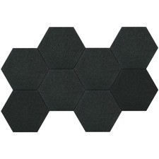 Hexagon Felt Bulletin Board Adhesive Pin Wall Decoration Tiles Black 8 PCS