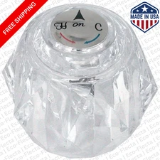 Knob Handle In Clear For Delta Tub And Shower Faucets Replacement White Clear