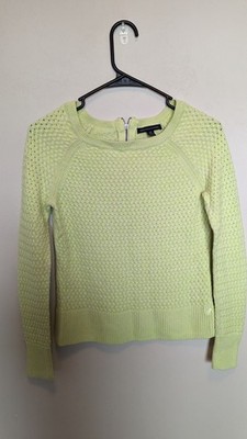 American Eagle Outfitters Lime Green Knit Sweater With Back Zipper Closure Small
