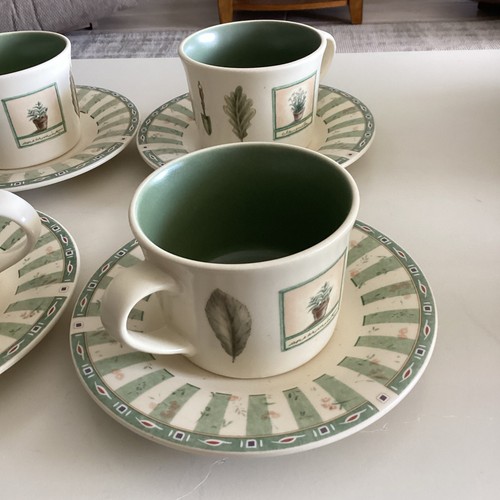 Pfaltzgraff Naturewood Set of 4 Cups and Saucers Coffee 2 3/4" tall - Picture 2 of 5