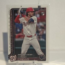2025 Topps Series 1 Rookie Dylan Crews #74 Washington Nationals MLB Baseball