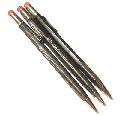 Skilcraft Vintage Mechanical Twist Pencil Government Tan Gray Pink Eraser Top x3