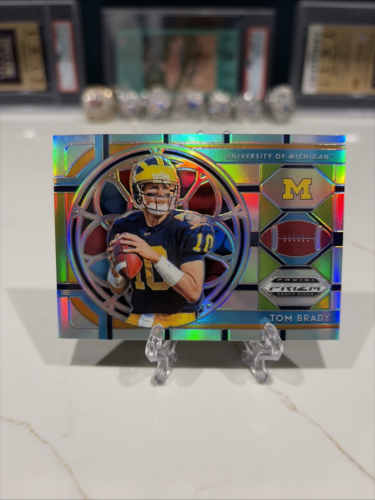 TOM BRADY 2019 PANINI PRIZM STAINED GLASS SILVER PRIZM INVEST GOAT HOF MVP TB12