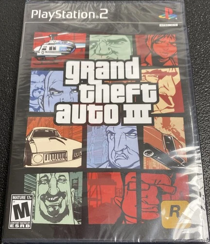 RZ Brand New - Grand Theft Auto III GTA 3 (PlayStation 2 PS2) Factory Sealed