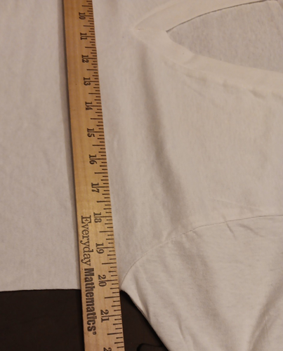 Camiseta De Colección Unisex Lg Fruit Of The Loom Toda Blanca Cuello en V Profundo Puntada Única - Imagen 5 de 7