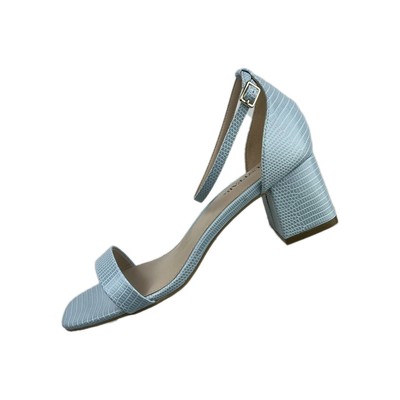 Just Fab Mele Baby Blue Block Heel Ankle Strap Sandals Size 8.5 E Clean