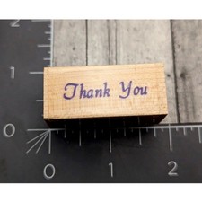 Embossing Arts Thank You 1986 261A Rubber Stamp Wood H114
