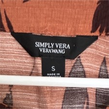 Simply Vera Vera Wang Floral Tie Waist Sundress Orange Brown S Short Sleeve