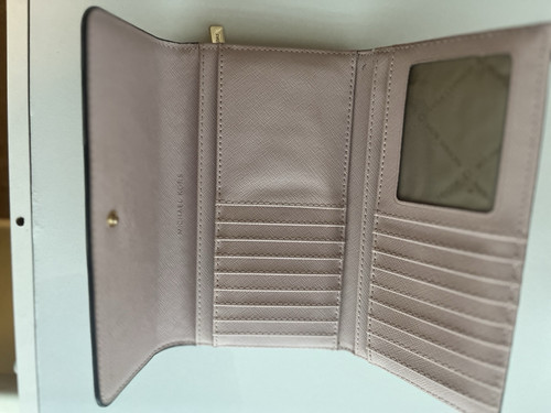 Michael Kors Jet Set Travel Large hellrosa dreifach faltbare Damen-Geldbörse Leder - Bild 6 von 8