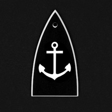 GUITAR TRUSS ROD COVER - Engraved Etched - ESP LTD - ANCHOR Boat Ship Sea Black