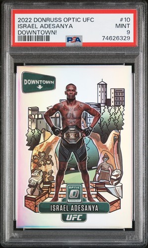 2022 Panini Donruss Optic UFC Israel Adesanya #10 Downtown! SSP PSA 9 Pop 19
