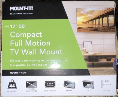 Mount-It! Full Motion TV Wall Mount Black 17-50in 44lb VESA 75x75-200x200