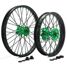 21"/19" For Kawasaki CNC Wheel Rim Hub Set KX250F KX450F 06-18 KX125 KX250 06-13