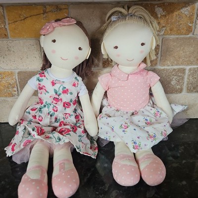 2x Cath Kidston Kinder Stoffpuppen blond & brünett 18 Zoll 