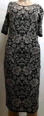 NWT Torn By Ronny Kobo Bodycon Knit Floral Viscose Blend Dress Size L