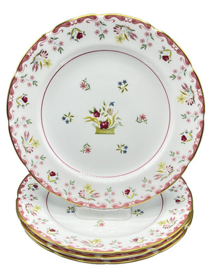 4 - Wedgwood ''BIANCA (Williamsburg)'' 9 1/8'' Luncheon Plates / Mint Unused