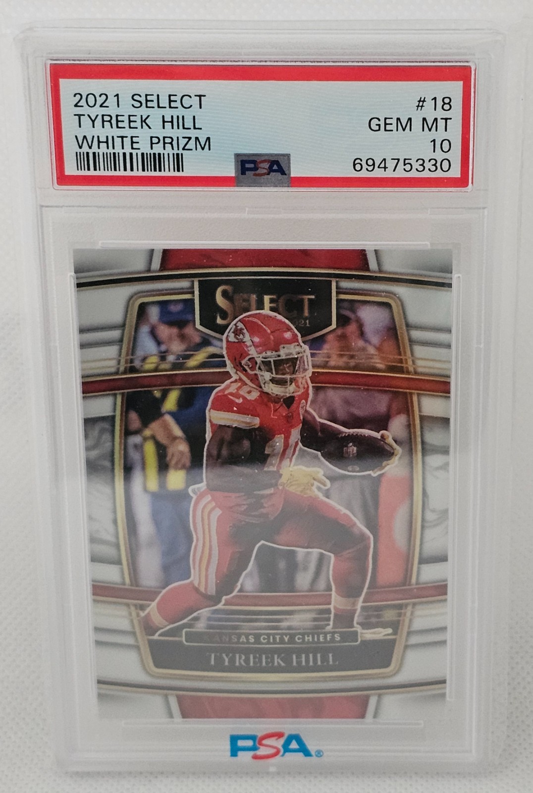 Tyreek Hill 2021 Panini Select White Prizm #08/35 PSA 10 GEM MINT