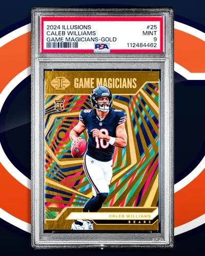 Caleb Williams 2024 Illusions Game Magicians Gold SSP Rookie! 6/25! PSA 9!