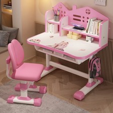 Kids Desk and Chair Set Height Adjustable Study Desk Table with Drawer for Kids