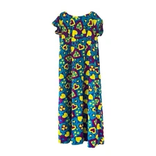 Hawaiian Fashions Zacuto Psychedelic Heart Print Mu’umu’u Vintage Hawaiian Dress
