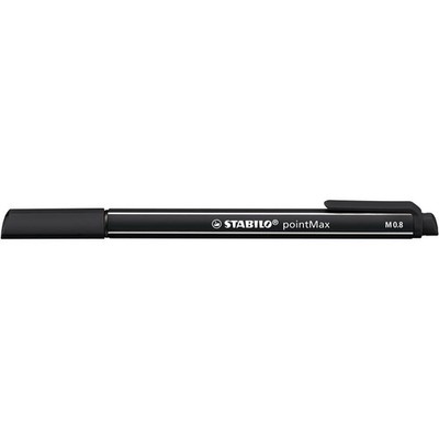 STABILO pointMax Filzschreiber schwarz mit Clip Fasermaler Filzstift Einzelstift