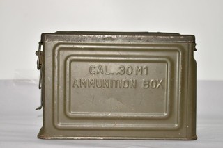 Vintage Cal. 30 M1 Ammunition Box Metal Green Storage Container Military Collect