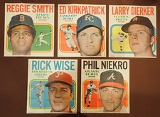 1970 TOPPS POSTER  #2, 8, 15, 19, 20  LARRY DIERKER  PHIL NIEKRO  RICK WISE