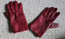 Vintage Fownes Red Leather Lined Driving Gloves Women  s Size Large