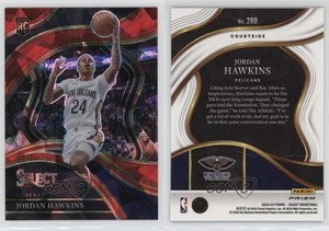 2023 Panini Select Courtside Red Cracked Ice Prizm Jordan Hawkins #280 Rookie RC