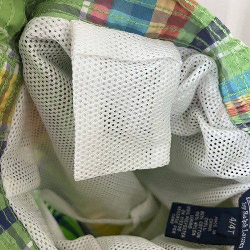 Polo by Ralph Lauren Green Plaid Swim Board Shorts Boys Size 4/4T - Picture 8 of 12