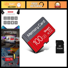 100GB Ultra High Speed TF Card Flash Memory with SD Adapter - Fast Storage Solut