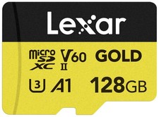 128GB Professional Gold Micro SD Card, UHS-II, C10, U3, V60, A1, Full HD, 4K,...