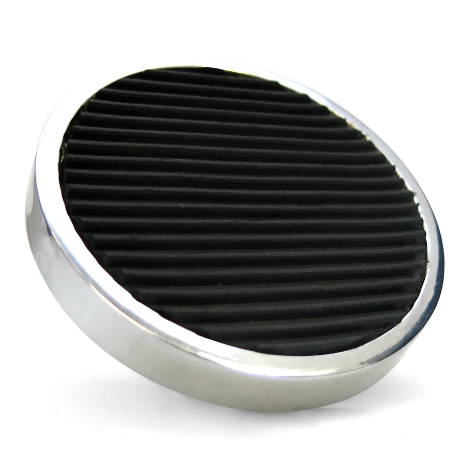 Pedal de acelerador ovalado de montaje en cortafuegos, freno redondo y pastilla de embrague cromado Billet muscle Foto 3 de 4