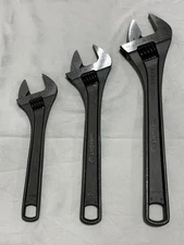 Wright Tools Adjustable Wrench Set - 12” - 10” - 8” Black Finish - NEW