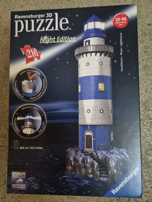 3D Puzzle Ravensburger Leuchtturm bei Nacht 216 Teile OVP