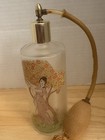 7.5” Asian Woman With Tree, Art Nouveau, Frosted Glass Perfume Bottle/Automizer — photo 2