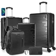 3/5 Piece Luggage Set Expandable ABS+PC Hardshell Carry on with Spinner & TSA