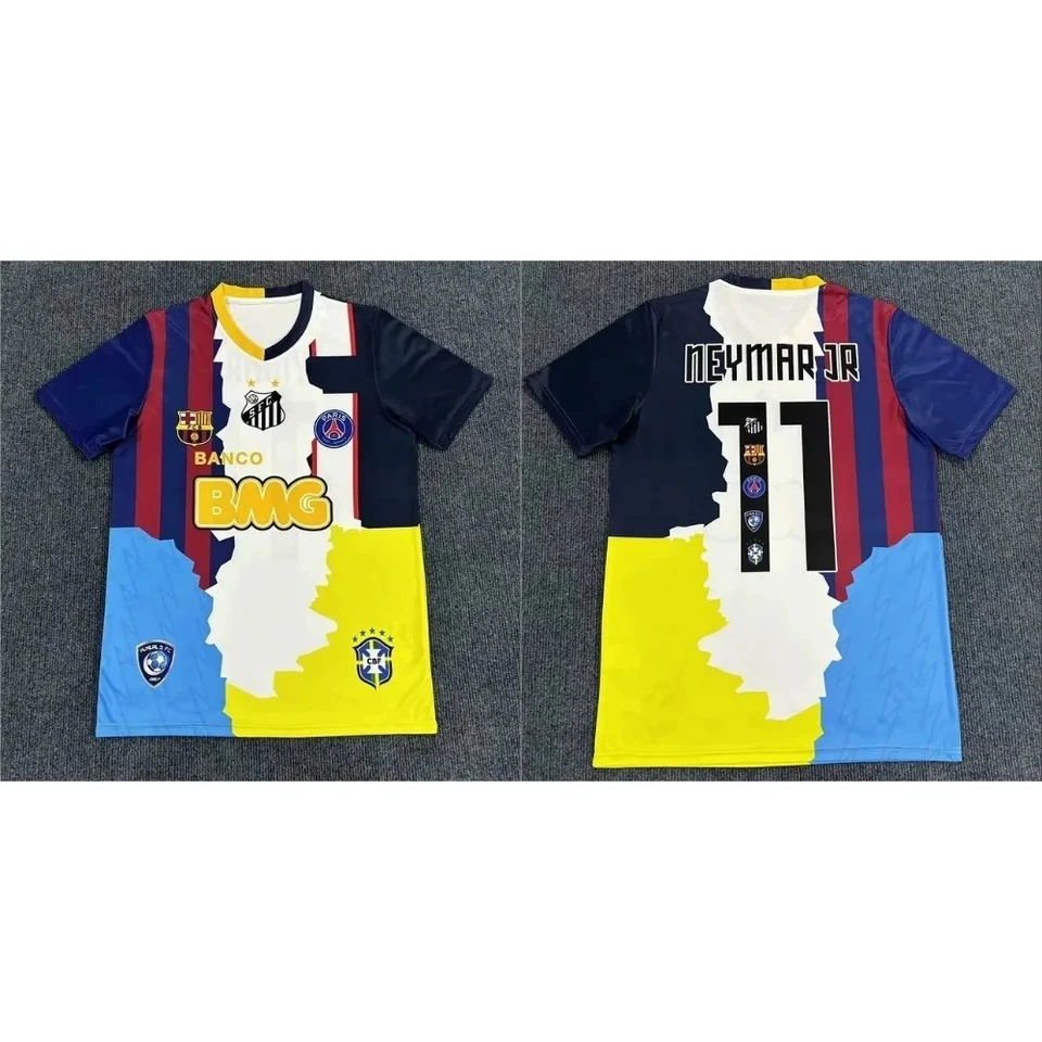 Maillot Football Neymar Barça PSG Real Brésil T-shirt Multi Club Adulte/Enfants - Photo 2/4