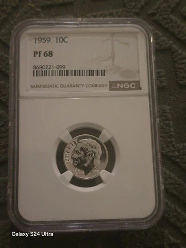 1959 Proof Roosevelt Dime  PF 68 ngc Graded