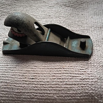 Vintage Metal Block Plane Made in USA Carpentry Tool Collectible Hand Planer