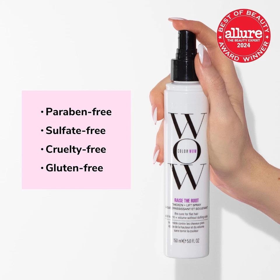 COLOR WOW Raise the Root Thicken + Lift Spray - Volumen todo el día para fino 5 OZ Foto 3 de 4
