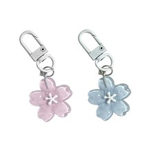 10Pcs Cherry Blossoms Keyring Sakuras Pendant Keychain Floral Bag Decoration